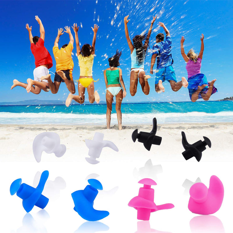 Jionchery Swimming Ear Plugs, 4 Pairs Waterproof Reusable Silicone Ear Plugs, Swimming Ear Plugs for Adults Kids, for Swimmers Showering Bathing Surfing and Other Water Sports … Blue+pink - BeesActive Australia