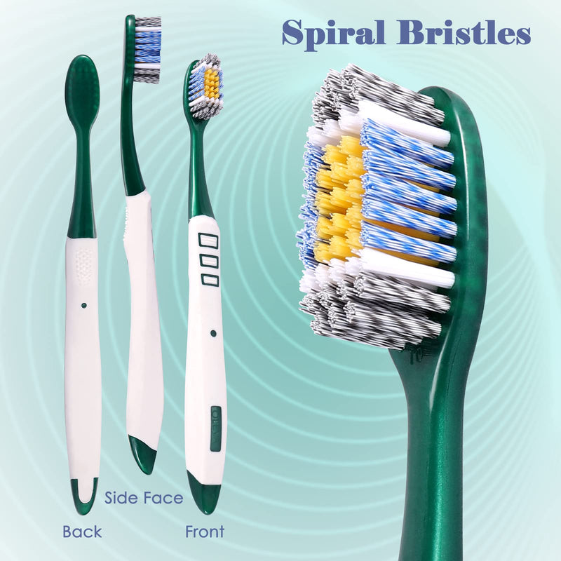 AOLEVA Adult Manual Medium Toothbrush Deep Clean Superfine Spiral Charcoal Bristles Family Set 4 Count - BeesActive Australia