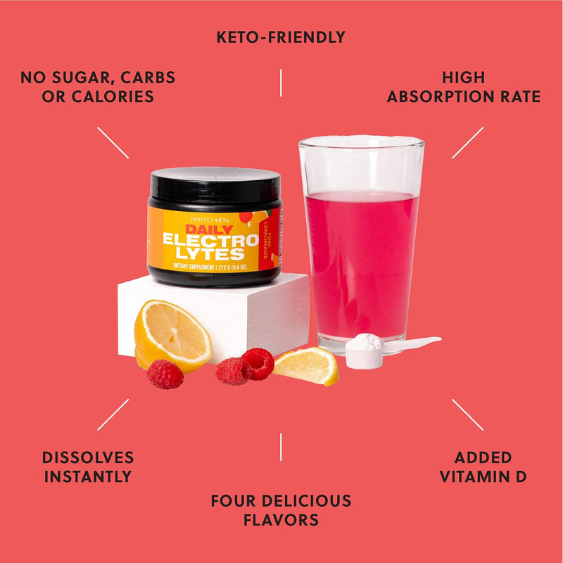 Perfect Keto Electrolytes Hydration Powder | Supports Hydration, Recovery & Healthy Immune System | Sugar Free, Low Carbs, Calories or Fillers | Keto-Friendly & Non-GMO (Pink Lemonade) Pink Lemonade - BeesActive Australia