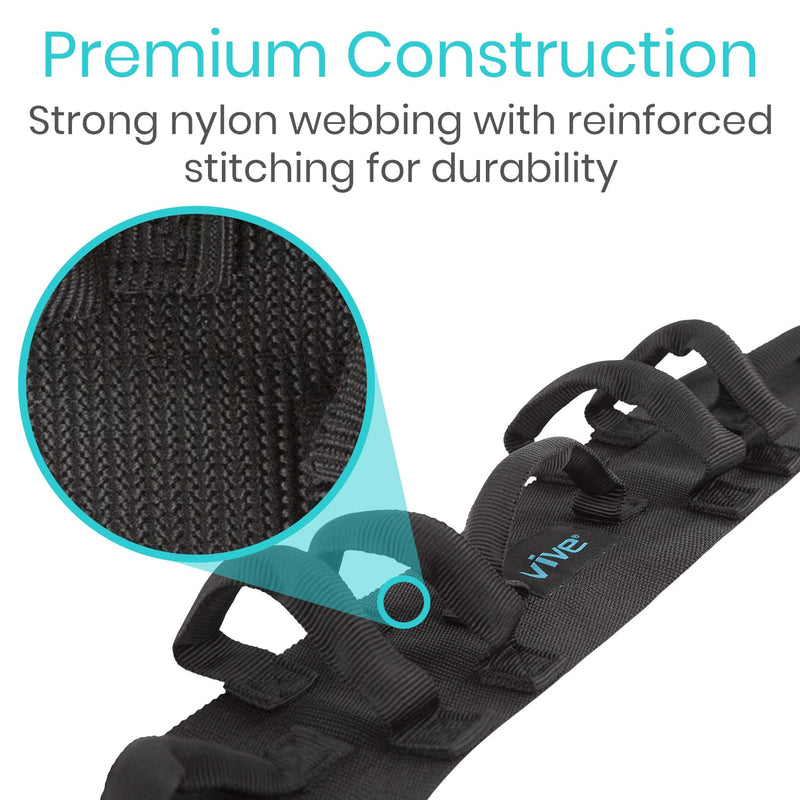 Vive Transfer Belt with Handles - Safety Gait Assist - Bariatric, Elderly, Gate Strap Quick Release (Black) - BeesActive Australia