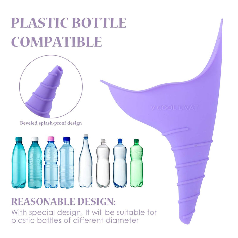 v cool livat Travel Female Urination Device - 2 Pack Reusable Silicone Portable Lady Urinal Pee Funnel Pee Urine Cups Standing Up Camping Outdoor Drawstring Discreet Carry Bag - BeesActive Australia