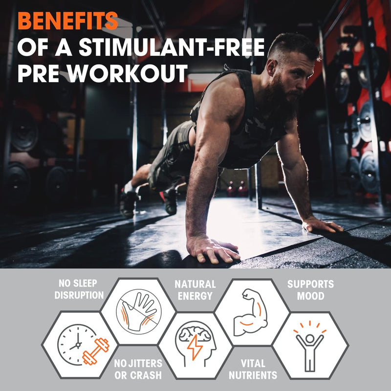 Genius Pre Workout Powder, Blue Raspberry - All-Natural Nootropic Pre-workout & Caffeine-Free Nitric Oxide Booster Supplement with Beta Alanine & Alpha GPC - No Artificial Flavors, Sweeteners, or Dyes - BeesActive Australia