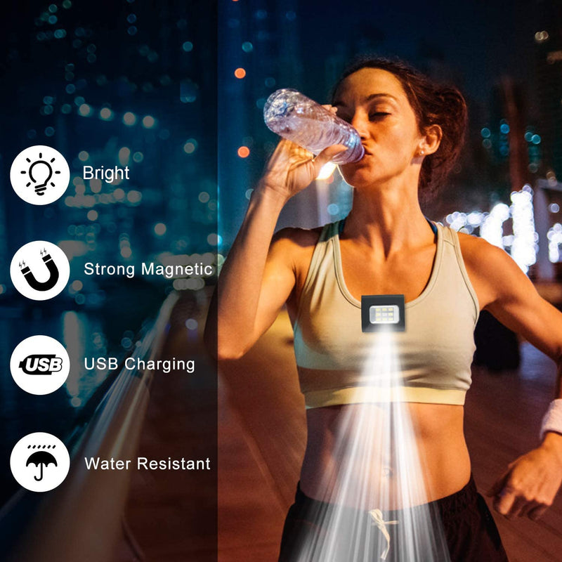Running Light, 2Pack Reflective Running Gear for Runners, USB Rechargeable LED Light, Clip on Running Lights with Runners and Joggers for Camping, Hiking, Running, Outdoor Adventure cool black - BeesActive Australia