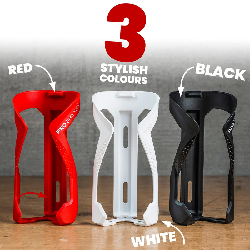 PRO BIKE TOOL Bike Plastic Water Bottle Holder – Sleek Modern Design - Strong Bicycle Bottle Cage, Great for Road and Mountain Bikes Black - BeesActive Australia