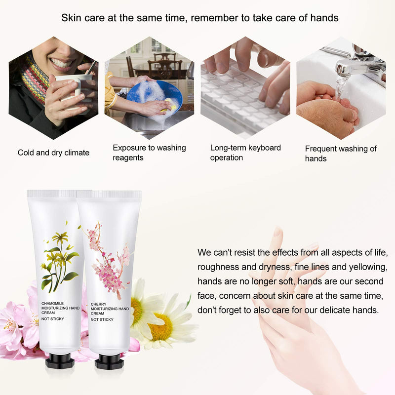 FREEORR 4pcs Flower Fragrance Hand Cream Gift Set，Hand Lotion Enriched with Floral Extact Moisturizing and Repairing for Dry Cracked Hands, Rough Hands Travel size, Best Gift for Women-30ml - BeesActive Australia