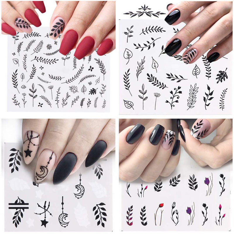 Valuu Nail Art Stickers Water Transfer Nail Decals Flower Leaf Plants Fruits Summer Series Design Manicure Tips，29 Sheets Nail Tips Charms Applique DIY Toenails Nail Art Decorations Accessories - BeesActive Australia