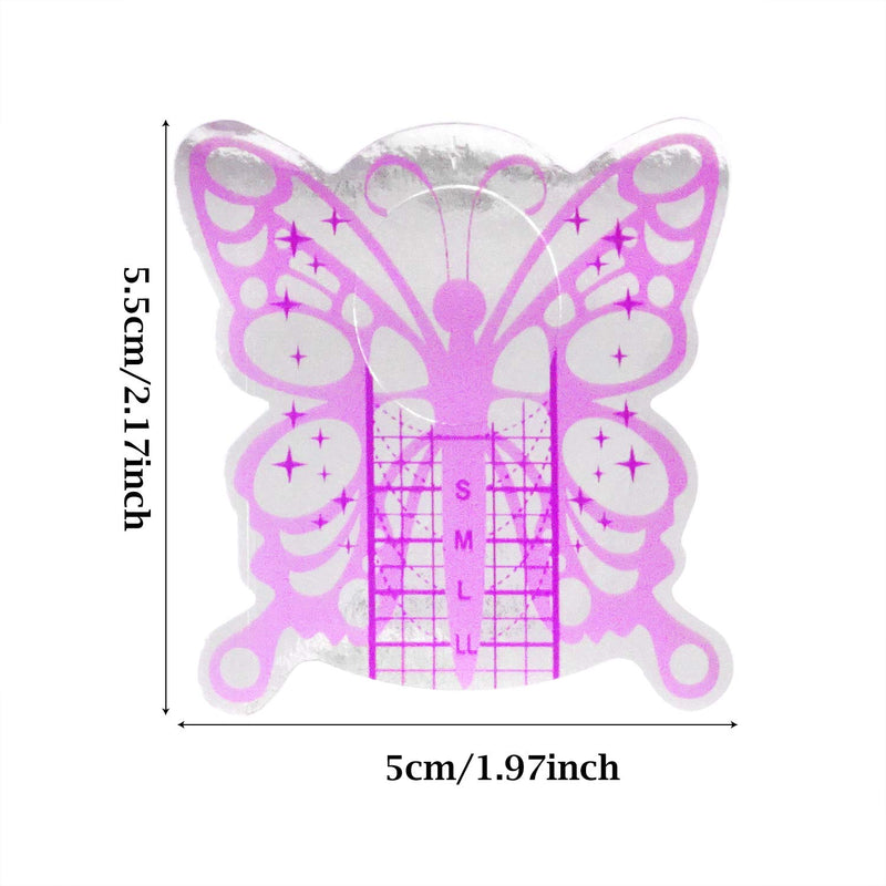 Honbay 100PCS Butterfly-Shaped Acrylic Nail/UV GEL Nail Extension Tips Form Guide Stickers - BeesActive Australia