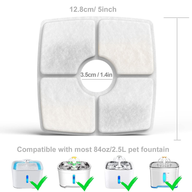 8-Pack Cat Water Fountain Filter Replacement Filters for Veken 84oz/2.5L Pet Fountain Cat Water Fountain Dog Water Dispenser - BeesActive Australia