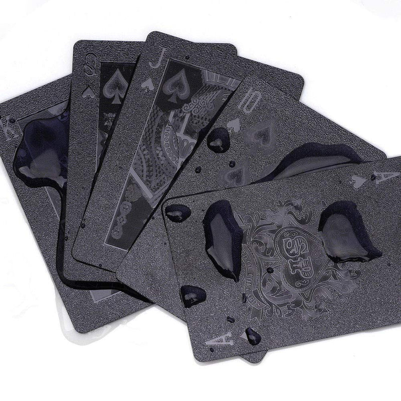 Luxury Playing Cards 100% Waterproof Flexible Plastic 52+2 Poker Black - BeesActive Australia