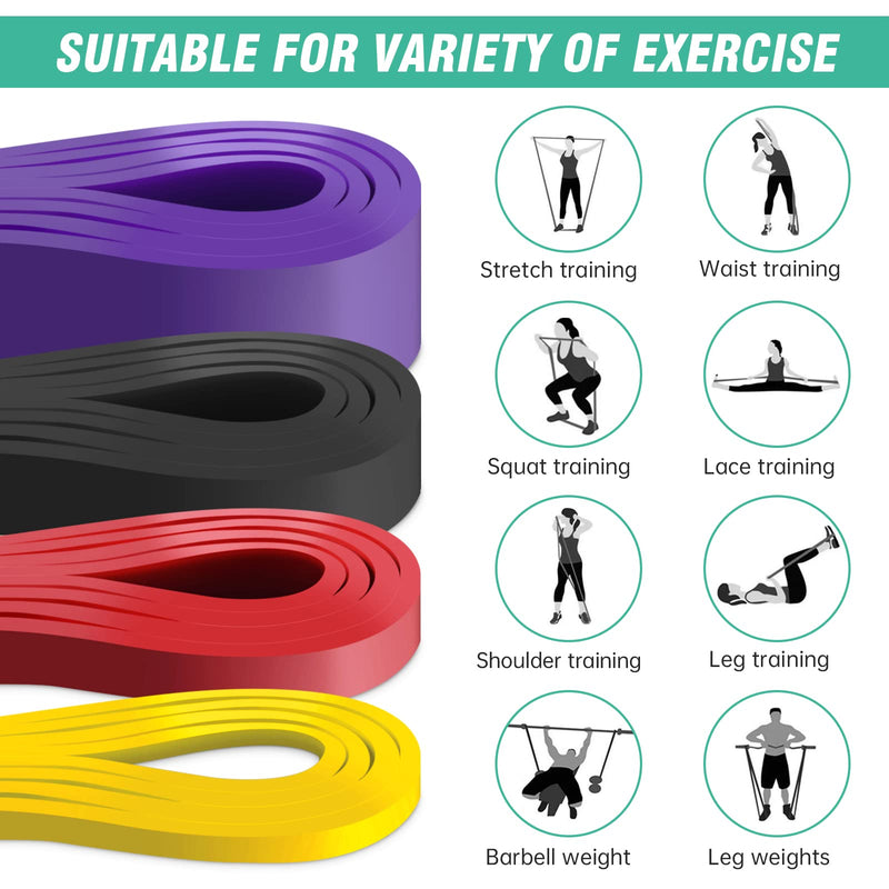 Alllvocles Resistance Band, Pull Up Bands, Pull Up Assistance Bands, Workout Bands, Exercise Bands, Resistance Bands Set for Legs, Working Out, Muscle Training, Physical Therapy, Shape Body, Men Women 0.3-1.3in - BeesActive Australia