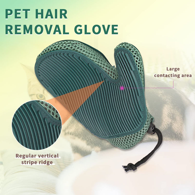 Mollypaws 2 in 1 Cat Hair Glove & Pet Fur Remover Glove, Dog Grooming Glove Brush for Shedding, Massage, Efficient Pet Hair Remover Mitt for Uproot Cleaner Clothes, Couch, Carpet Blue - BeesActive Australia