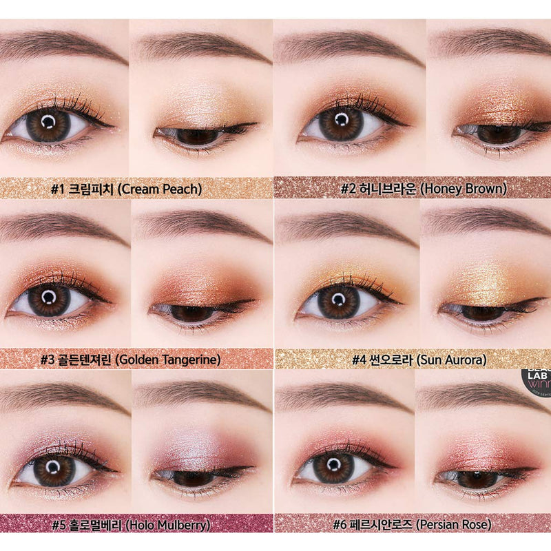 TOUCH IN SOL Metallist Sparkling Foiled Pigment 1.3g - Dazzling Sparkles Gorgeous Glitter Eye Shadow, Holographic Look, Diamond and Pearl Powders (#8 Dazzling Sunset) - BeesActive Australia