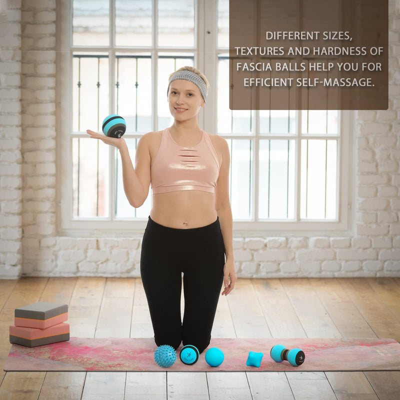 Massage Ball Kit for Myofascial Release, Trigger Point Therapy & Deep Tissue Massage� Set of 6 � Foam & Rubber Massage Balls for Muscle Recovery & Plantar Fasciitis Relief 6 Pieces Set - BeesActive Australia