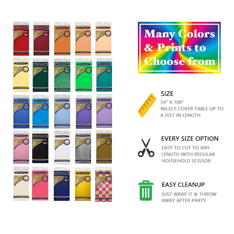 Party Essentials Heavy Duty Plastic Table Cover Available in 44 Colors, 54" x 108", Burgundy 1-Count - BeesActive Australia