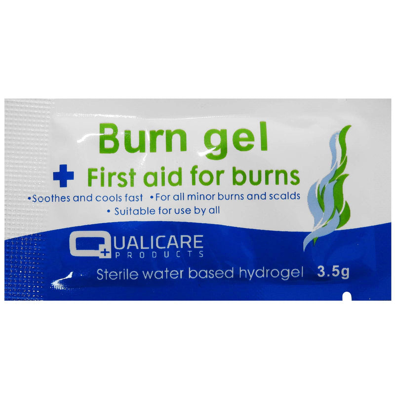 Qualicare Emergency First Aid Burns Care Scalds Sunburn Dressings Cooling Gel - 3.5g Sachets, 10 Packets 3.5g Sachet 10 - Pack - BeesActive Australia