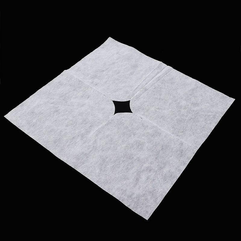 200Pcs Disposable Non-Woven Massage Table Face Cradle Hole Covers, Soft Skin-Friendly Fabric Face X-Shaped Hole Mat Headrest Cover Pillow Towel Protector for SPA Beauty Salon Tattoo/40cm*40cm - BeesActive Australia