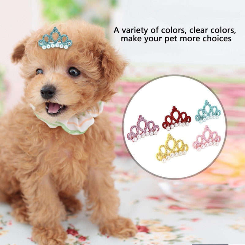 GLOGLOW Pet Hair Clips, 25Pcs Small Snap Hair Clips Crown Hair Clip Dog Hair Clips Headwear Grooming Accessory for Small Dogs Cats - BeesActive Australia