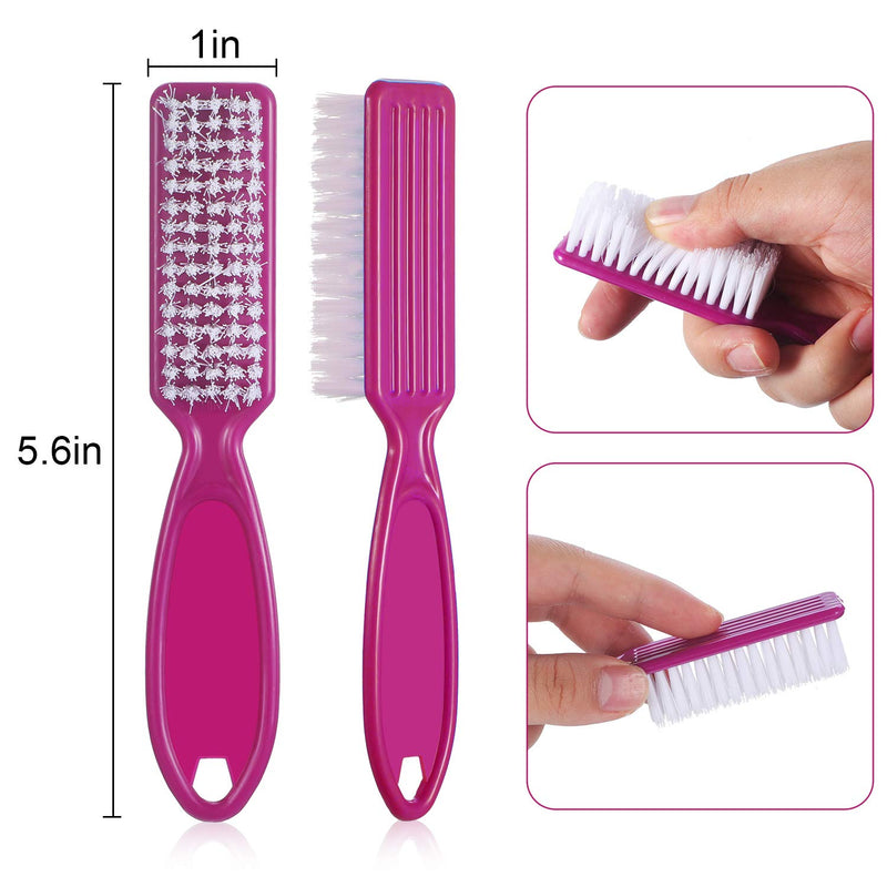 12 Pieces Handle Grip Nail Scrubbing Brush Set Fingernail Cleaning Brush Barber Blade Cleaning Clipper Brush for Toenail Fingernail Clipper Cleaning - BeesActive Australia