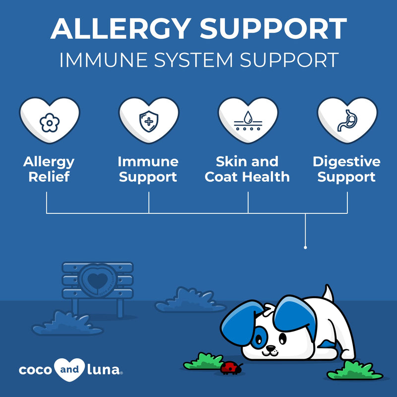Allergy Support for Dogs with Dog Probiotics for Itchy Skin - Dog Itch Relief, Allergy Relief for Dogs, Dog Skin and Coat Supplement, Skin Soother for Dogs, Itch Relief for Dogs - 120 Chewable Tablets - BeesActive Australia