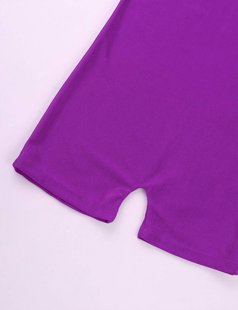 easyforever Unisex Kids Boys Girls 1Piece Solid Color Ballet Dance Leotard Stretchy Gymnastic Workout Jumpsuit Purple 8 - BeesActive Australia