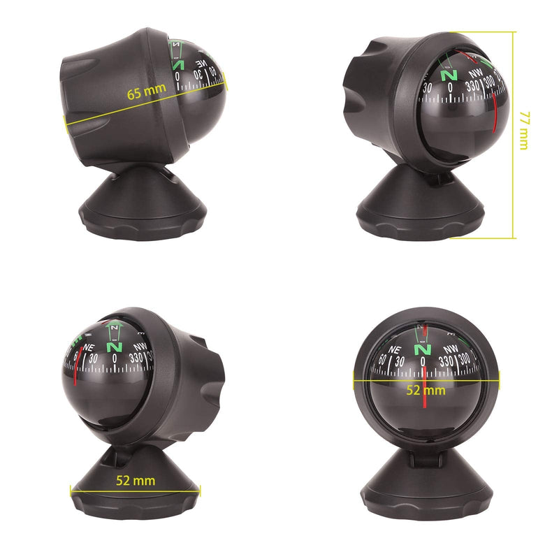 10L0L Golf Cart Compass Dash Mount Adjustable, Navigation Hiking Direction Pointing Guide Ball for Boat Truck Auto Car Outdoor - BeesActive Australia