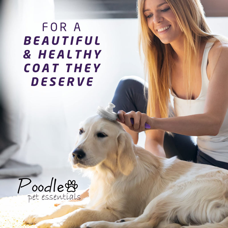 Poodlie Self Cleaning Pet Brush - Dog Brush for Shedding - Slicker Brush for Dogs - Cat Brushes for Indoor Cats - Dog Comb for Long Haired & Short Haired Dogs - Puppy Cat Grooming Undercoat Deshedding - BeesActive Australia