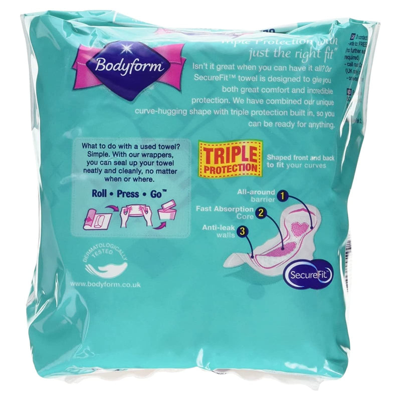 Bodyform Sanitary Towels -Total 32 Towels (Pack of 4, Ultra 8) 8 Count (Pack of 4) - BeesActive Australia