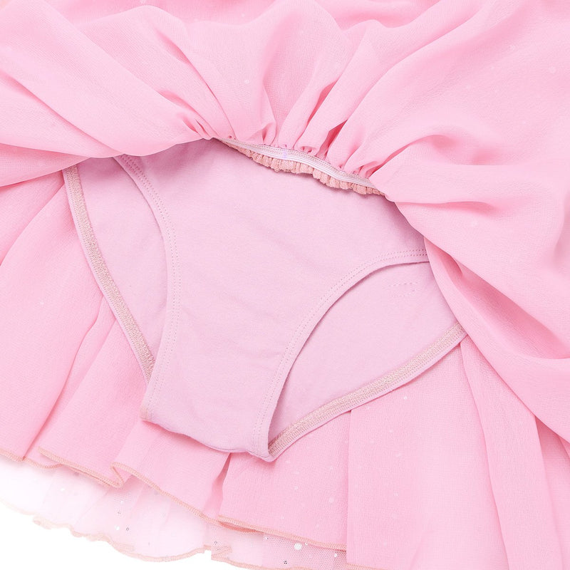 [AUSTRALIA] - iEFiEL Girls Classic Sparkle Tulle Long Sleeves Ballet Dance Tutu Dress Leotard Costume Pink 2 