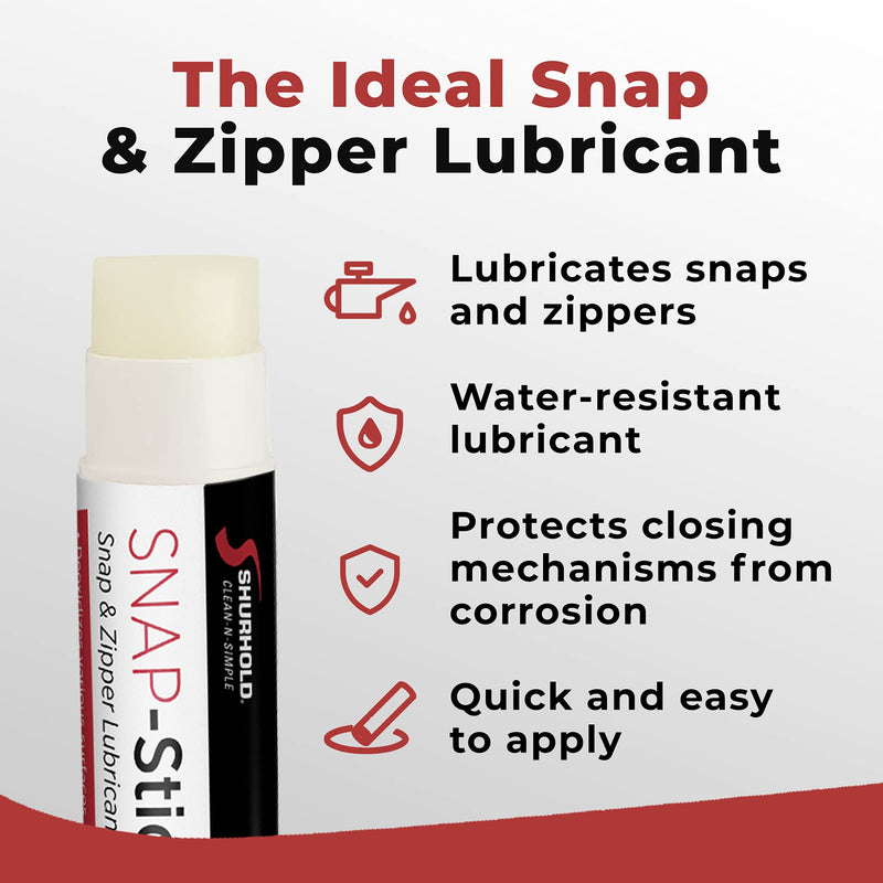Shurhold - Snap Stick, Zipper Lubricant, Lubricates Boating Accessories, Quick to Apply Tube, 0.45oz, Clear (251) - BeesActive Australia