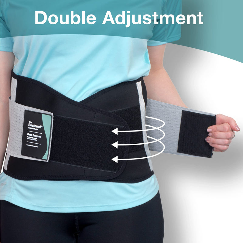 The Restored Lumbar Relief Brace, Back Support Belt for Men with Lower Back Support - Ultimate Sciatica Pain Relief, Certified Back Brace, Essential Back Pain Relief, Effective Back Support, Large L - Waist 32 to 40 Inches / Size 14 to 18 - BeesActive Australia