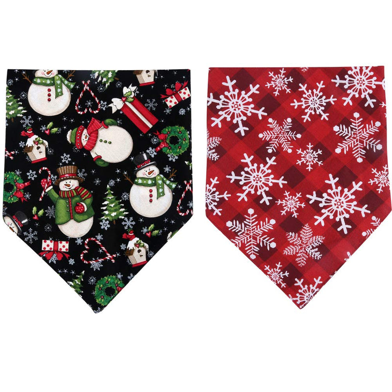2 Pack Christmas Dog Bandana Reversible Triangle Bibs Scarf Accessories for Dogs Cats Pets Animals Large Pattern 1 - BeesActive Australia