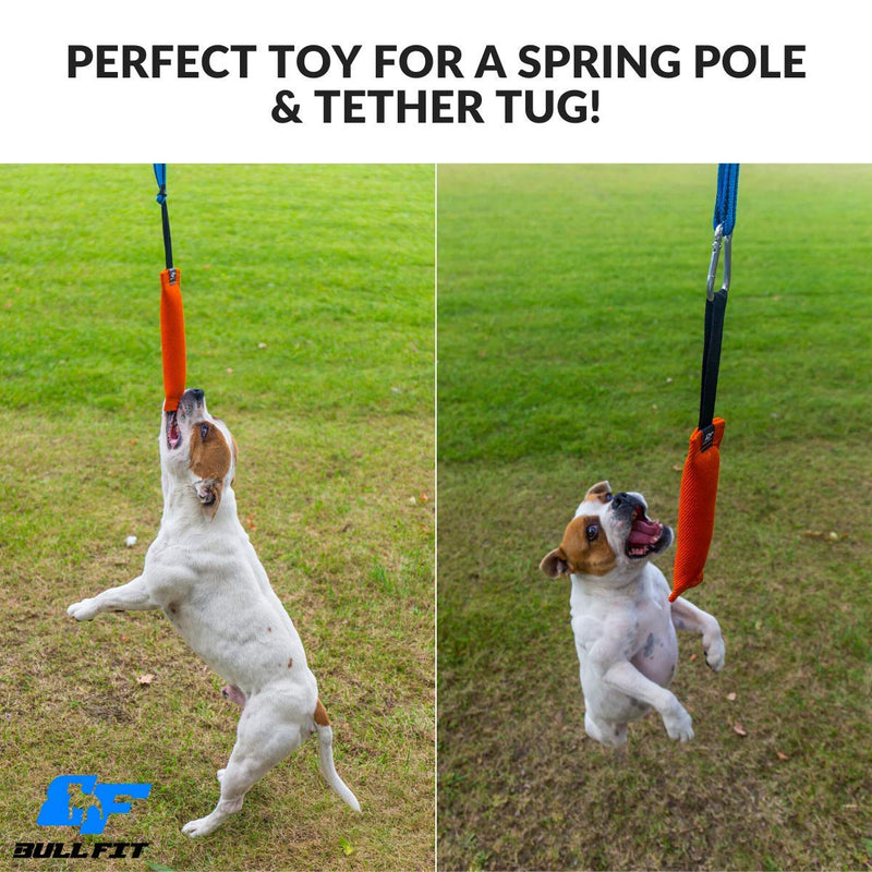 K9 Dog Bite Tug Toy - Made of Durable & Tear-Resistant French Linen - Perfect for Tug of War, Fetch & Puppy Training - Ideal for Medium to Large Dogs - Tough Pull Toy with Strong Handle & Stitching Pink Bite Tug with Blue Handle - BeesActive Australia