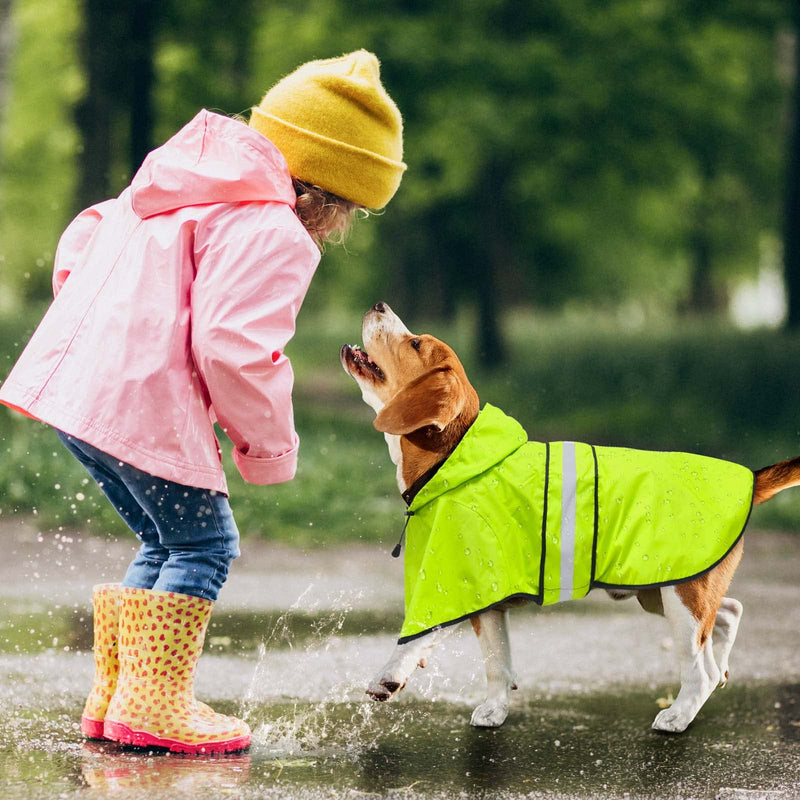 Dolitego Dog Raincoat - Reflective Dog Rain Coat, Waterproof Dog Jacket, Adjustable Dog Rain Jacket with Hoodie, Lightweight Dog Poncho Slicker for Small Medium Large Dogs Green - BeesActive Australia
