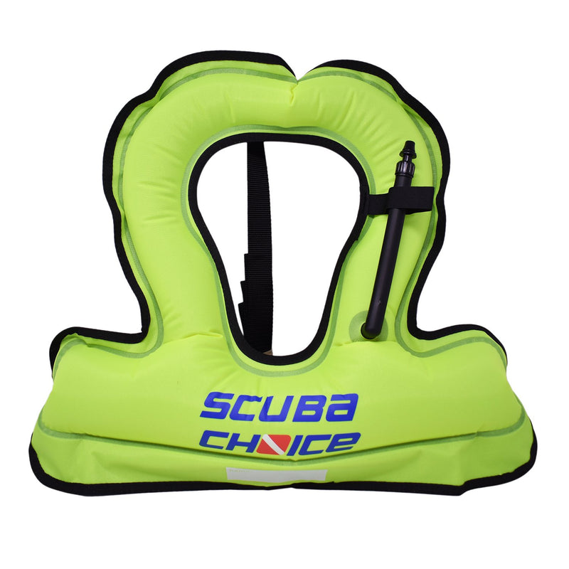 [AUSTRALIA] - Scuba Choice Youth Kids Snorkel Vest Neon Yellow/Blue with Name Box 