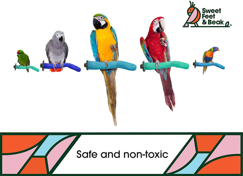 Sweet Feet and Beak Safety Pumice Perch for Birds Features Pumice to Trim Nails and Beak and Promote Healthy Feet - Safe and Non-Toxic, for Bird Cages Small 8" Purple - BeesActive Australia