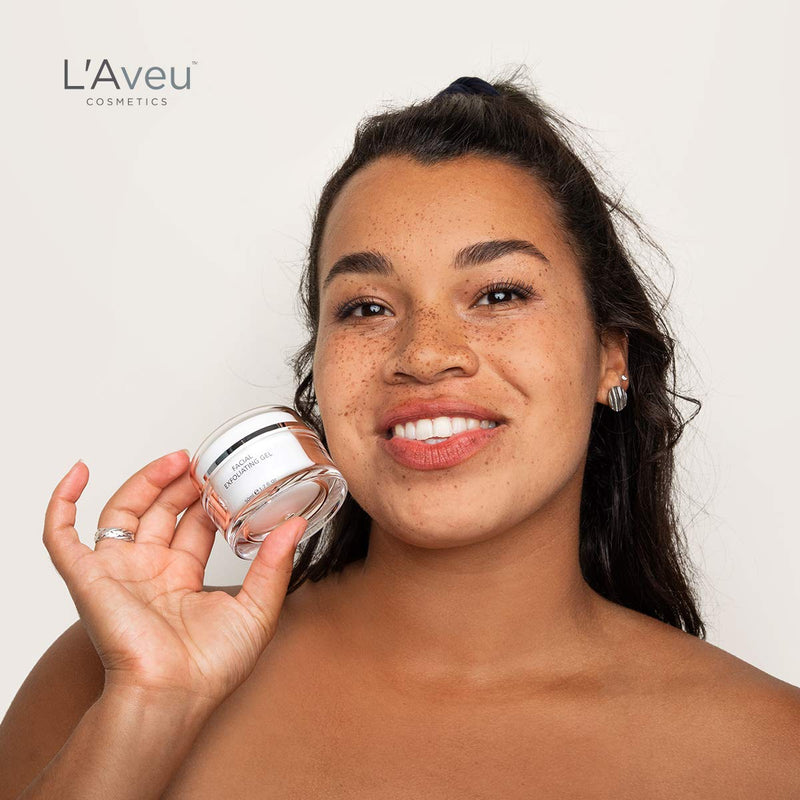 L'Aveu Facial Exfoliating Gel - Cleansing Exfoliant Solution with Green Tea, Witch Hazel, Dead Sea Minerals - Gentle & Natural Face Exfoliator for Clean Skin & Dead Skin Removal - Made in Israel, 1.7oz - BeesActive Australia