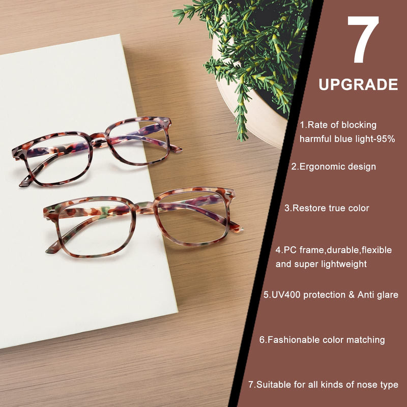 ZONLON 5 Pack Reading Glasses for Women - Anti Blue Light Blocking with Spring Hinges Multicolor 2.5 x - BeesActive Australia