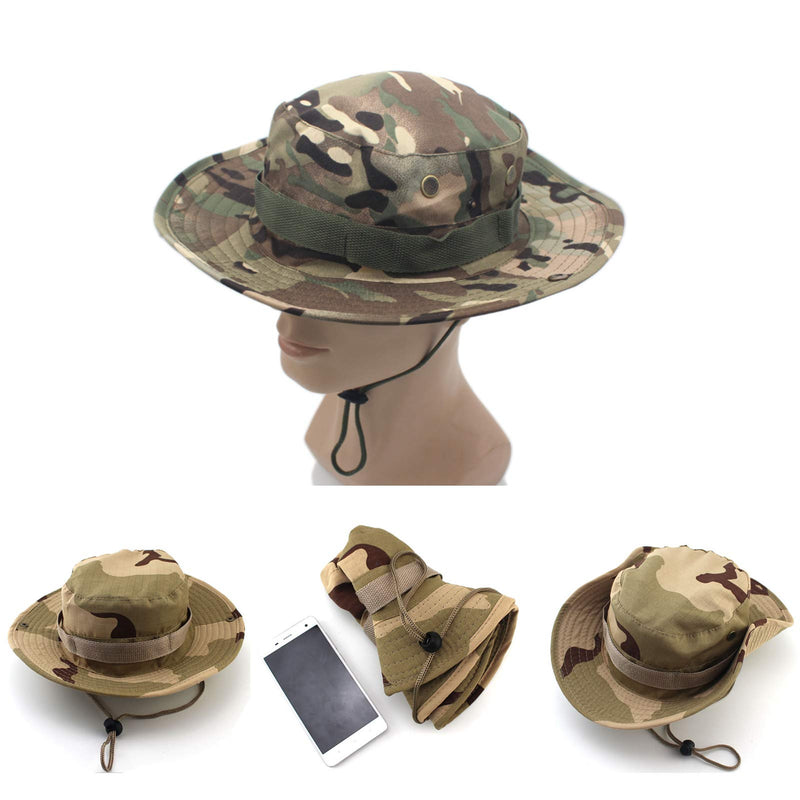 SAYW Camouflage Hat Outdoor Camping Fishing Hunting Hat Fisherman Hat Beach Sun Protection Jungle Hat Camo Green - BeesActive Australia