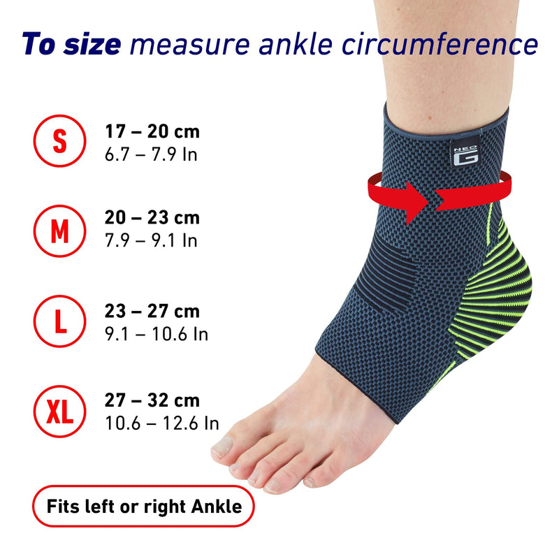 Neo-G Ankle Support Running – Sport Ankle Brace – Ankle Compression Support - Breathable, Lightweight, Elastic Ankle Bandage Support for Sprains, Strains, Weak Ankles, Injury Recovery, Joint Pain - M Medium: 20 – 23 CM/7.9 – 9.1 IN - BeesActive Australia