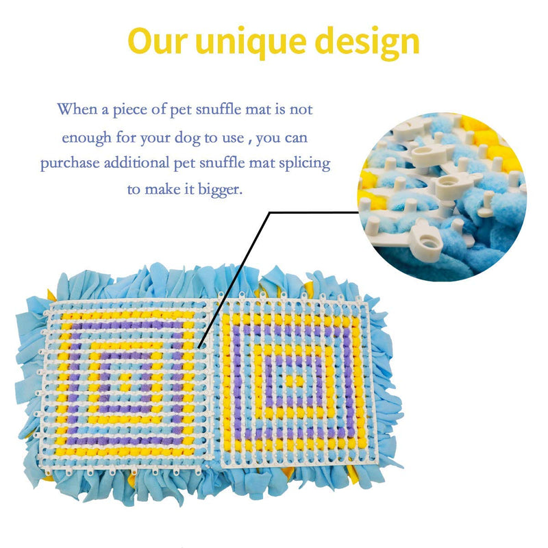 LIVEKEY Pet Snuffle Mat for Dogs, Dog Feeding Mat, Nosework Training Mats for Foraging Instinct Interactive Puzzle Toys Yellow&Blue&Purple - BeesActive Australia