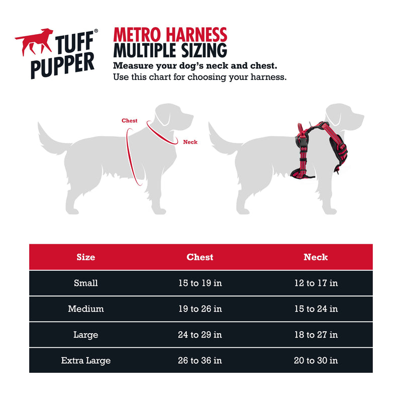 Tuff Pupper No Pull Dog Harness | Front/Back Leash Clips | Safety Handle | Reflective Dog Harness | Waterproof Shell | Padded Training Dog Harness for Comfort | Adjustable Small Medium Extra Large Dog Medium (Neck: 15-24" , Chest: 19-26") Midnight Blue - BeesActive Australia
