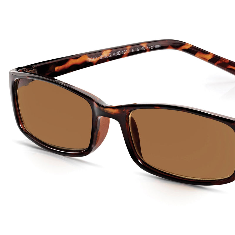 Read Optics Reading Glasses +1 to +3.5 Tinted Reading Sunglasses in Tortoiseshell & Black +2.0 Brown Sunreader - BeesActive Australia