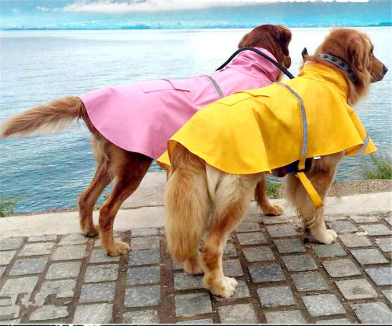 JWPC Dog Raincoat Reflective Waterproof Lightweight Adjustable Dog Rain Jacket with Hood for Small Medium Large Dogs XX-Large Yellow - BeesActive Australia
