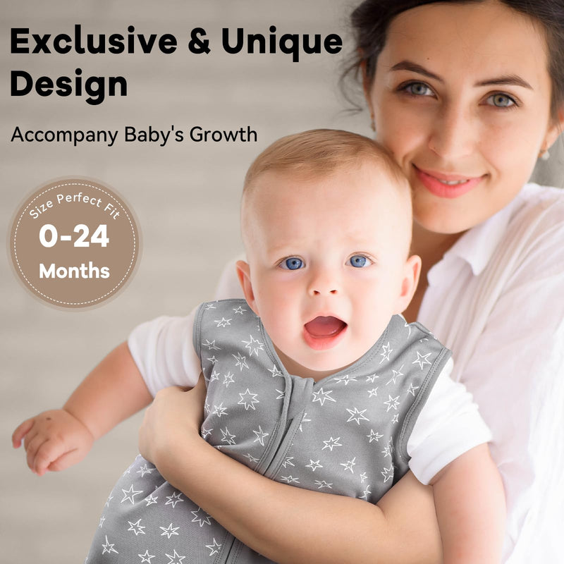 Unnivoll Baby Sleep Sack 6-12 Months 3 Pack 100% Cotton Lightweight 0.5 TOG Wearable Blanket Baby Sleep Bag with 2-Way Zipper for Newborn Infant Toddler Dark Blue Medium - BeesActive Australia