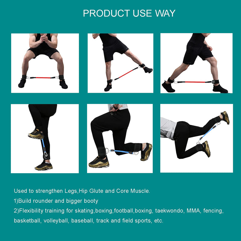 CORECISE Booty Ankle Resistance Bands with Cuffs, Ankle Strap with Resistance Bands,Legs Resistance Bands with Ankle Strap, for Kickbacks and Hip Glute Training Exercises - BeesActive Australia