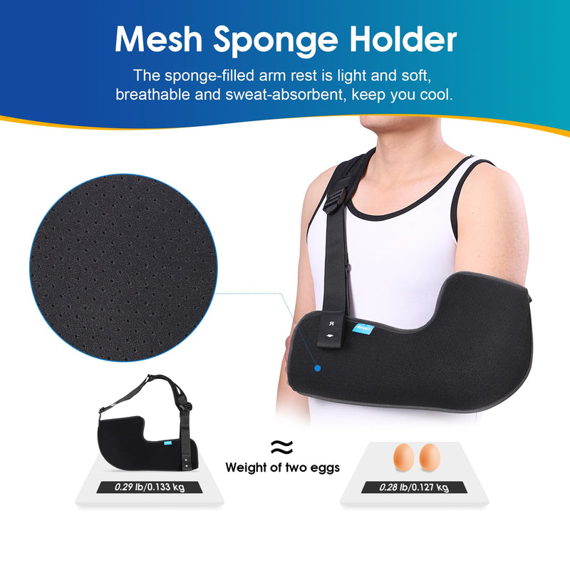 Arm Sling Shoulder Injury Immobilizer Rotator Cuff Support Brace for Sleeping, Comfortable Medical Sling Arm for Shoulder Injury, Left and Right Arm for Men and Women - BeesActive Australia