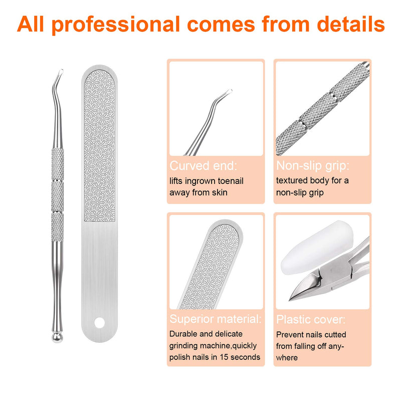 HIBOX 3 in 1 Ingrown Toenail Tools, surgical stainless pedicure manicure tools suitable for the thick or ingrown toenails. As Wire Cutting Pliers can cut iron wires. - BeesActive Australia