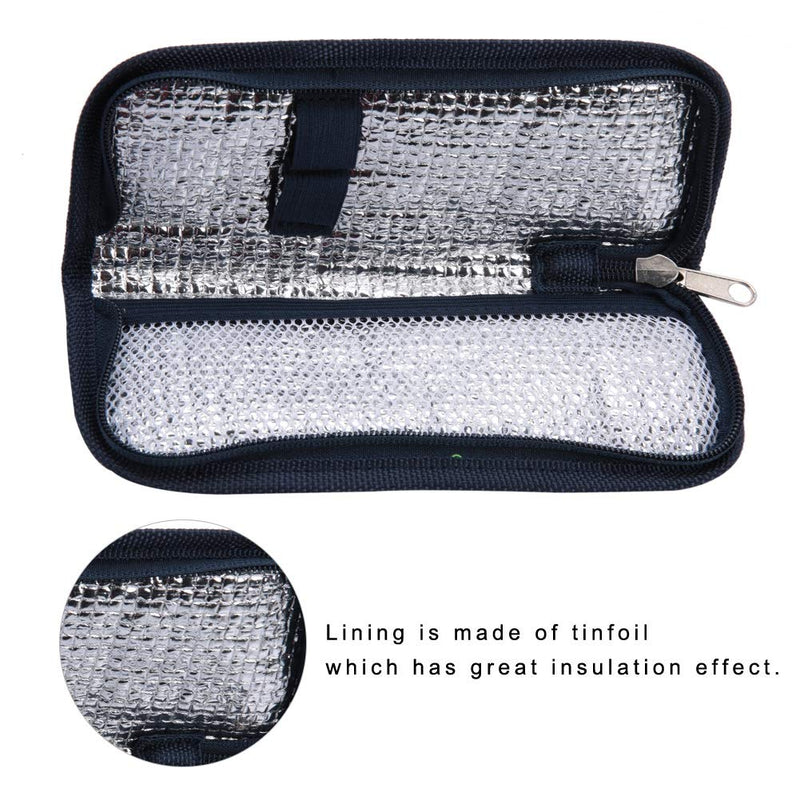 Insulin Cooler Travel Bag Diabetic Insulated Organizer Portable Carrying Pouch for Insulin and Drugs Storage (Without Ice Pack)(Navy Blue) Navy Blue - BeesActive Australia