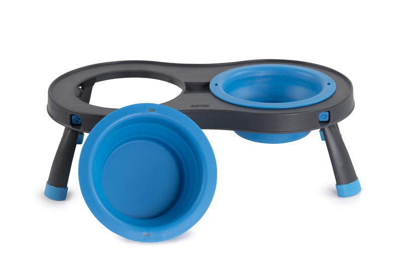 Dexas Popware for Pets Double Elevated Pet Feeder Large/2.5 Cup Capacity Bowls Pro Blue - BeesActive Australia