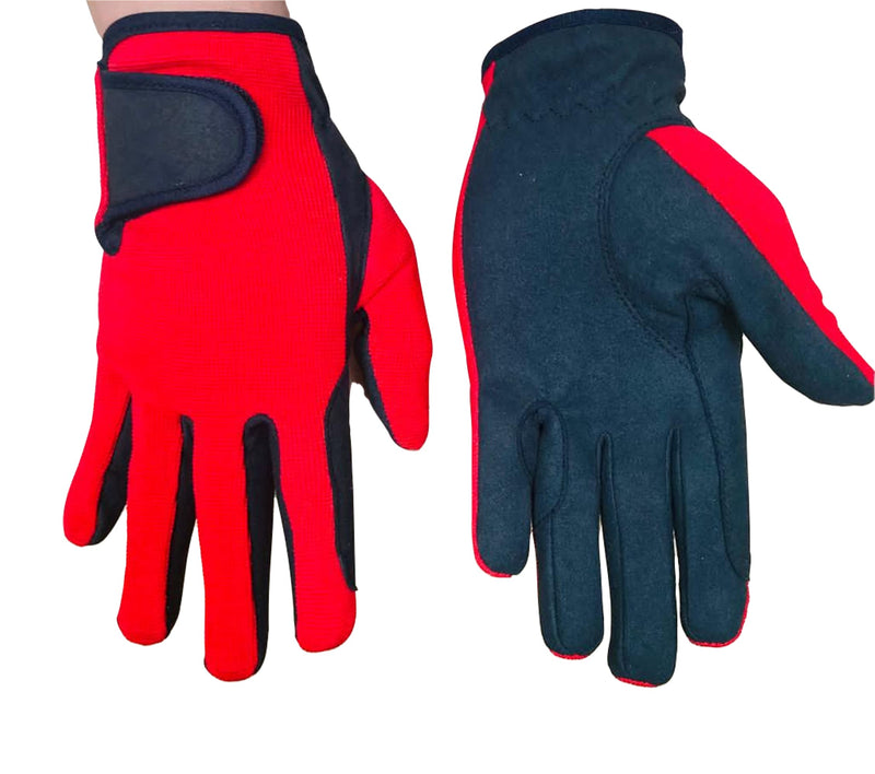 Youth Equestrian Gloves for Girls & Boys Children Gloves All Weather Outdoor Sports Gloves Horse Riding (10 -12 Years, Red) - BeesActive Australia